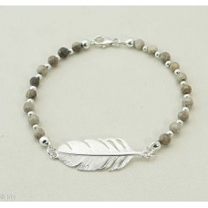 Feather (Silver leaf- beige/ 925 Silver)